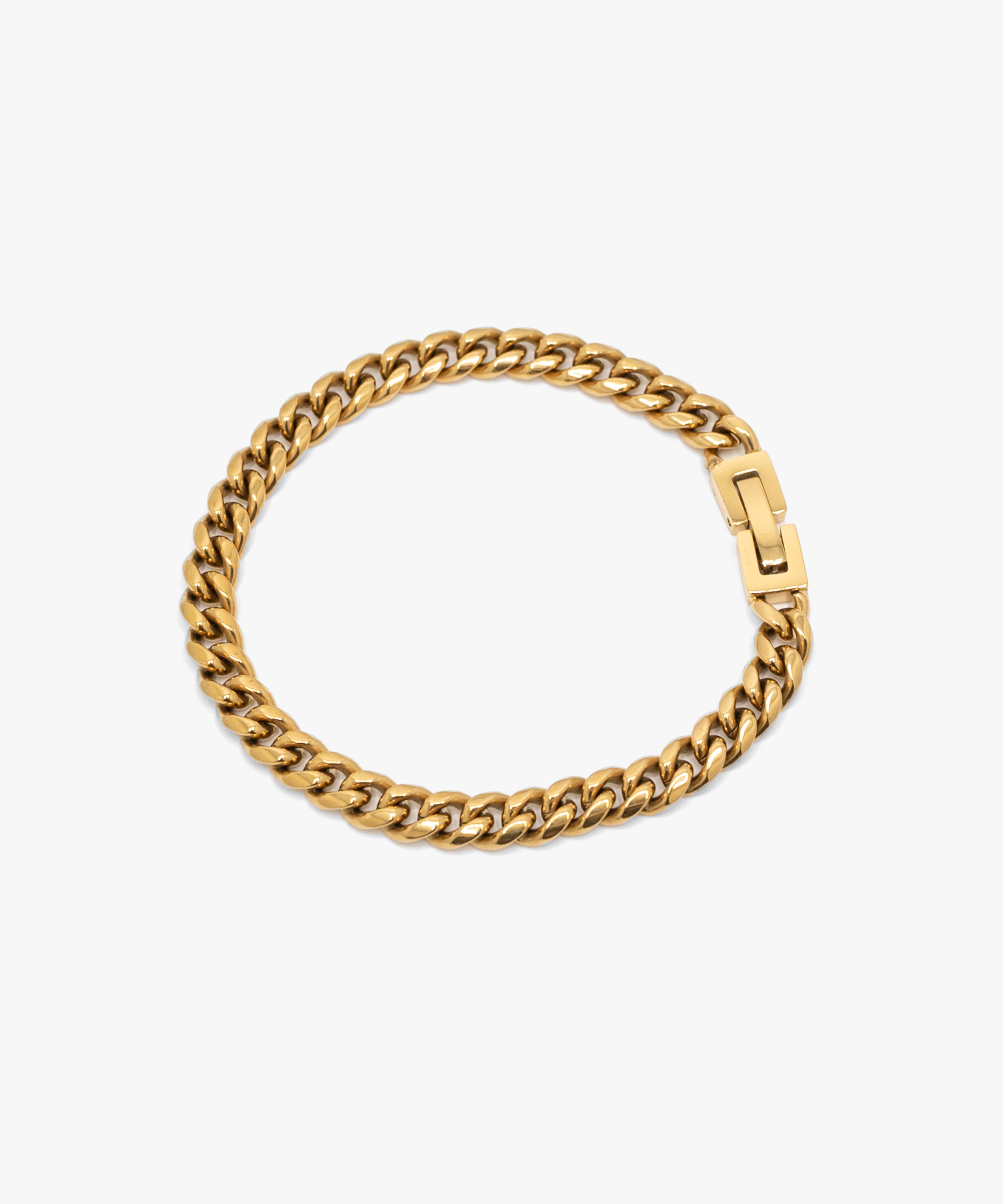 18k gold plated cuban bracelet, 6 mm width, from NOVUS Amsterdam