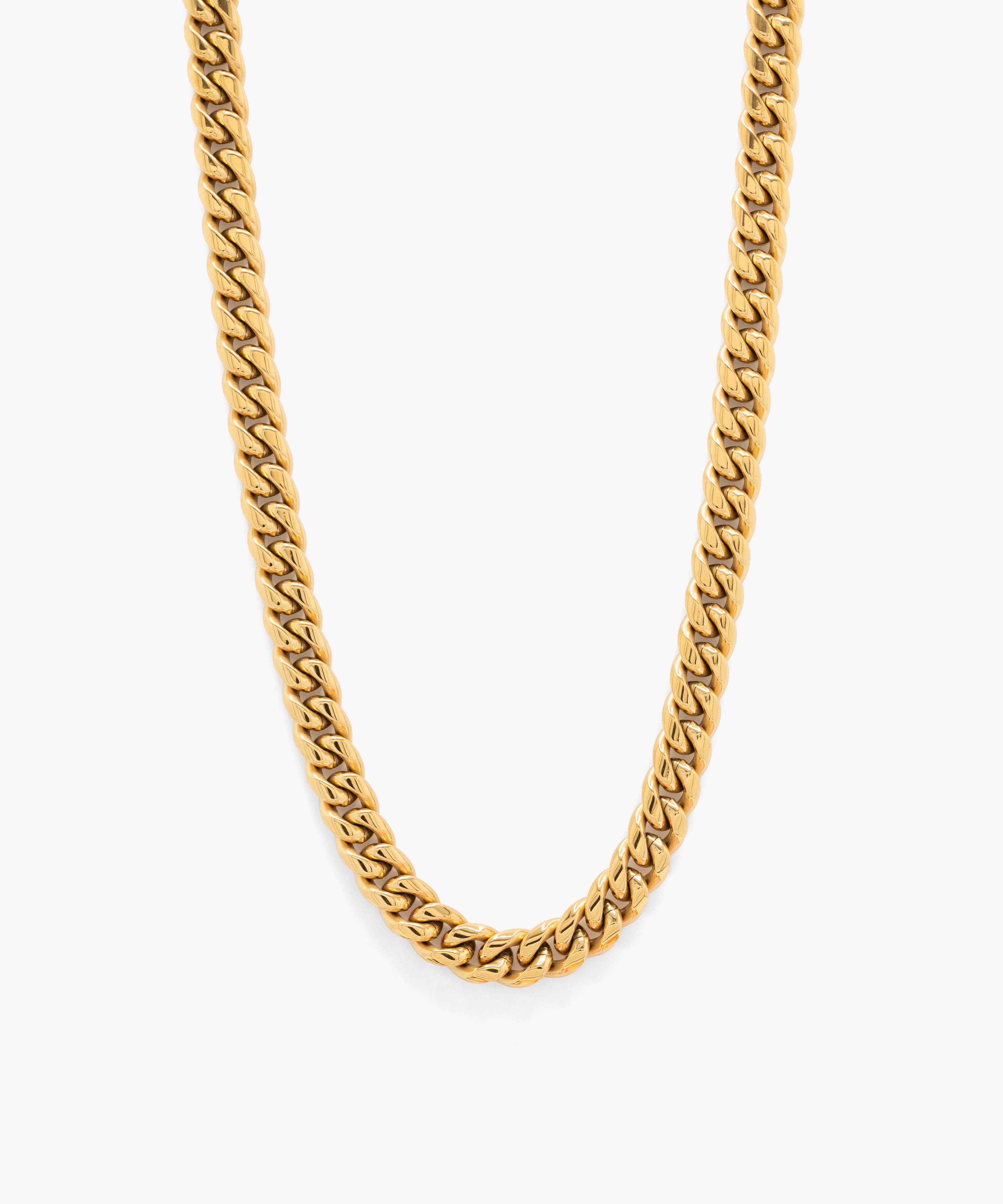 18k gold plated cuban chain necklace, 10 mm width, from NOVUS Amsterdam