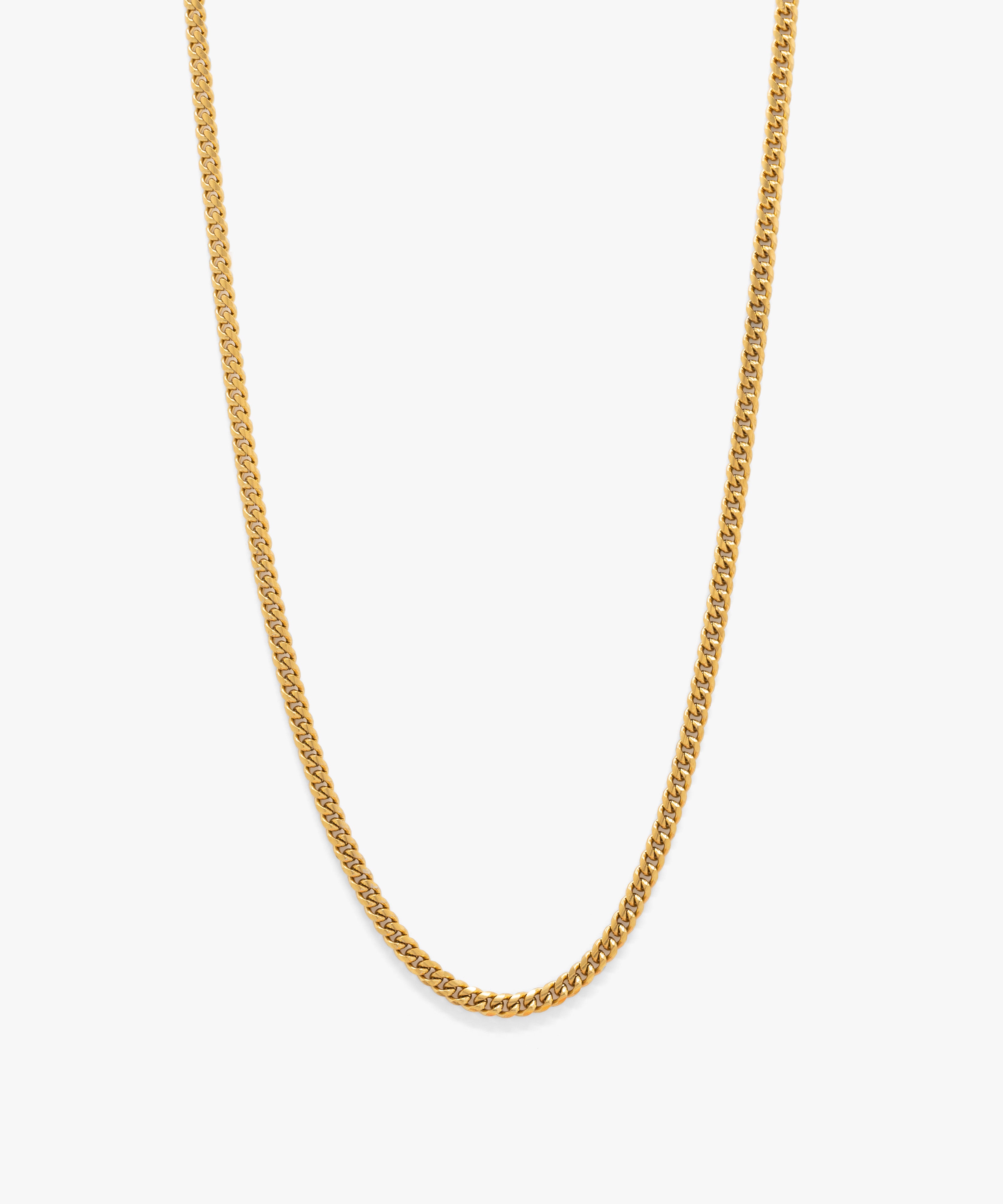 18k gold plated cuban chain necklace, 4 mm width, from NOVUS Amsterdam