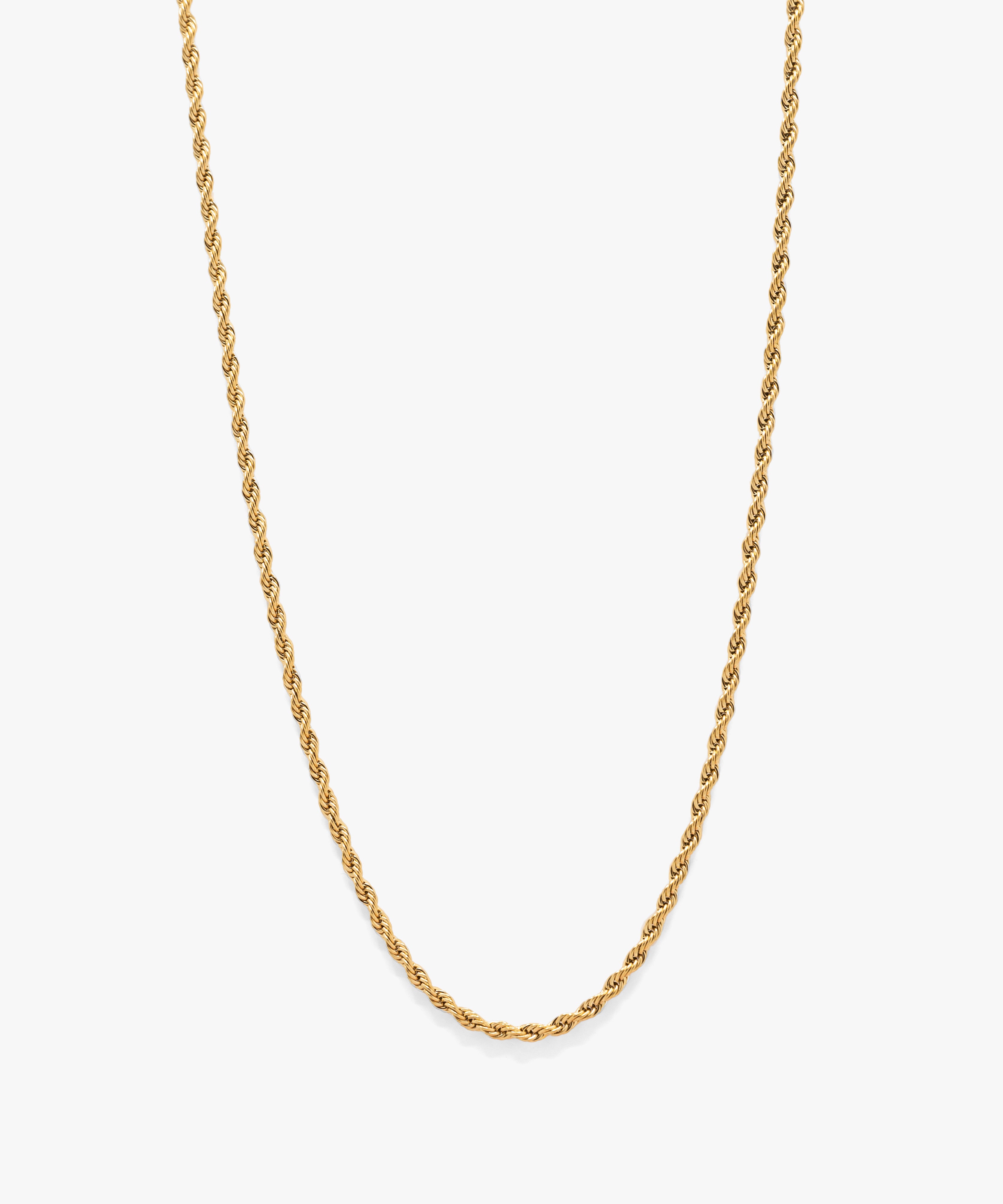 18k gold plated rope bundle set, 3 mm width chain necklace, from NOVUS Amsterdam