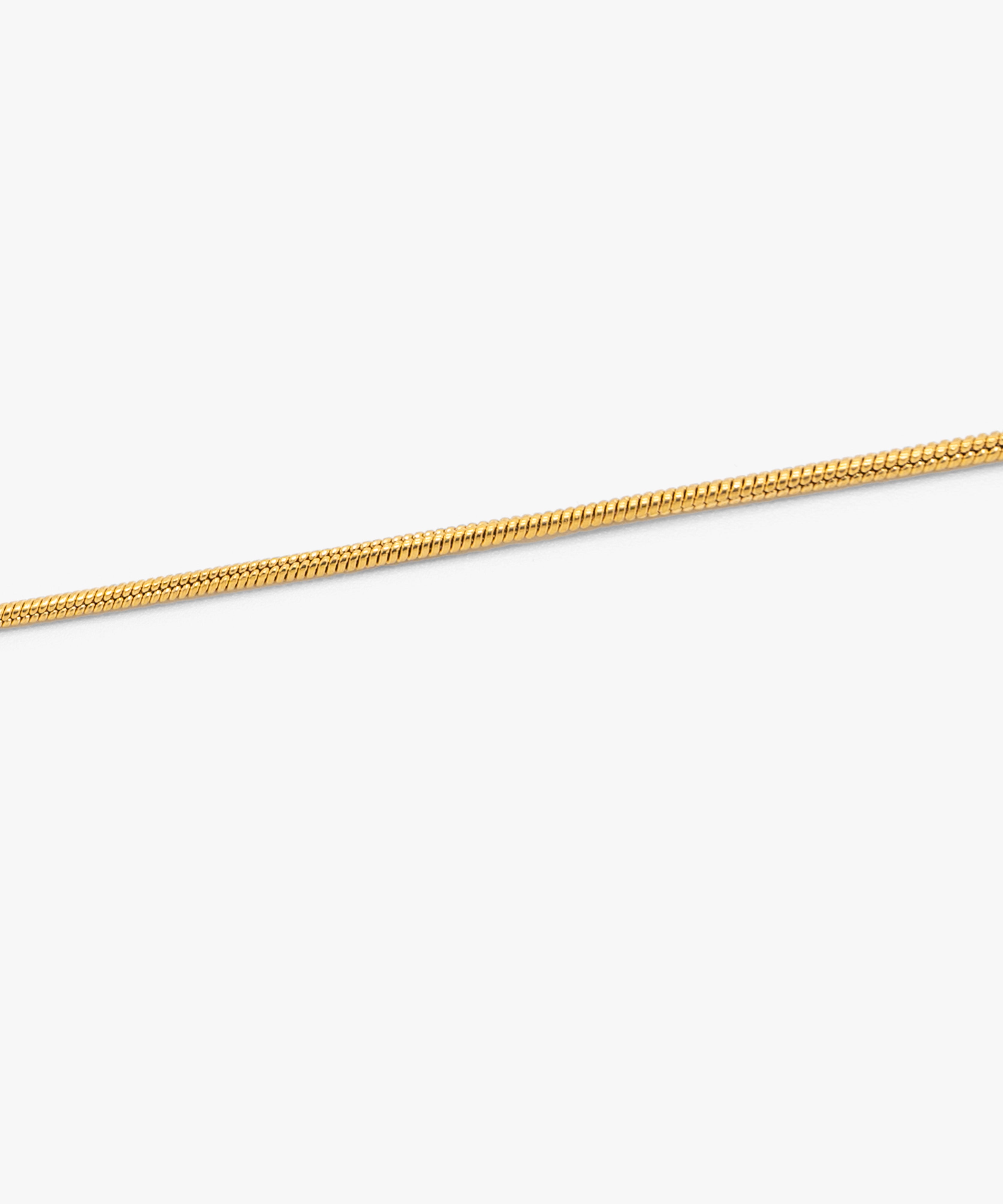 Close-up detail 18k gold plated snake chain bracelet, 2 mm width, from NOVUS Amsterdam