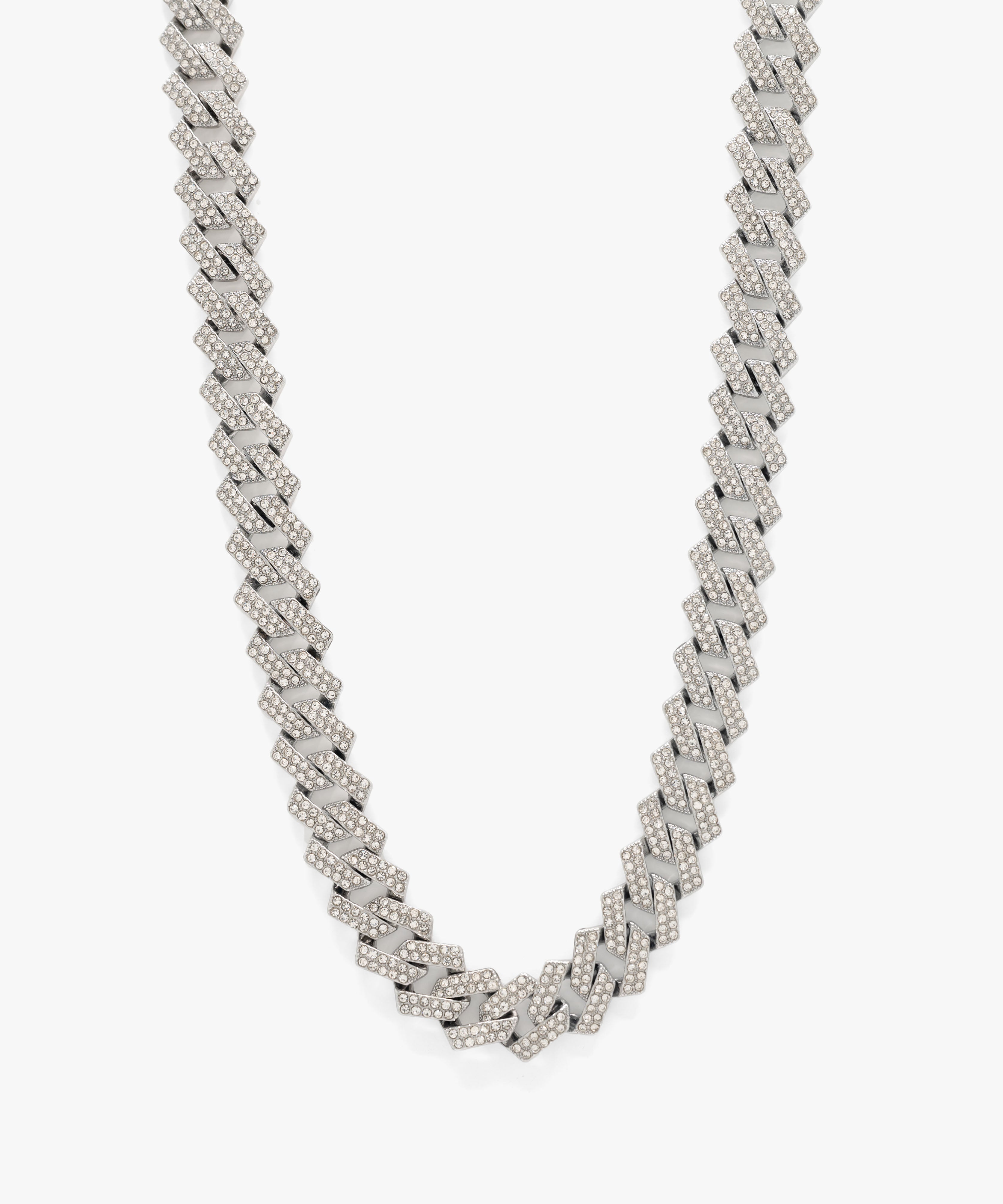 Iced out cuban chain necklace, 12 mm width, from NOVUS Amsterdam