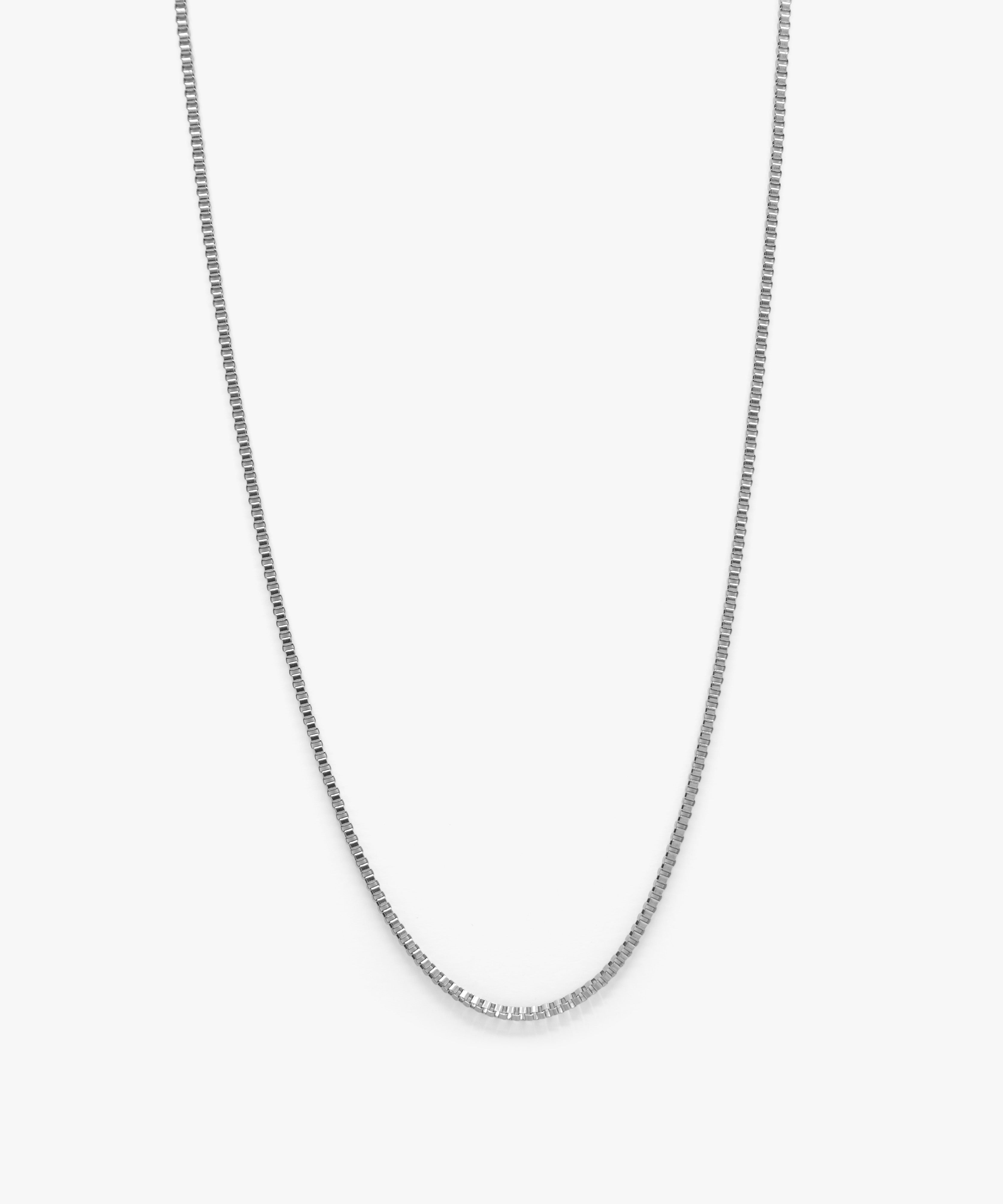 Silver box chain necklace with lobster clasp, 1.5 mm width, from NOVUS Amsterdam