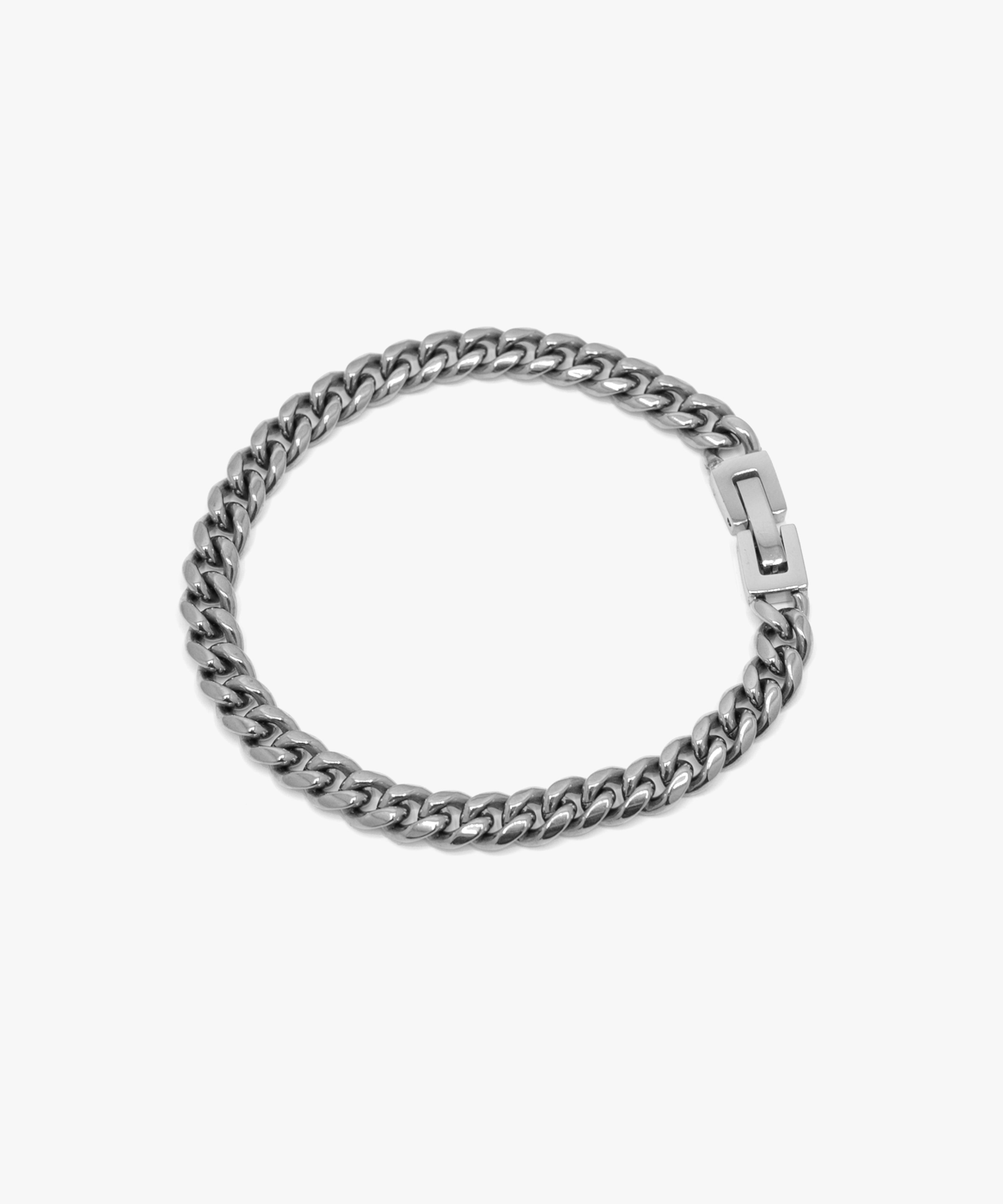 Silver cuban bracelet, 6 mm width, from NOVUS Amsterdam