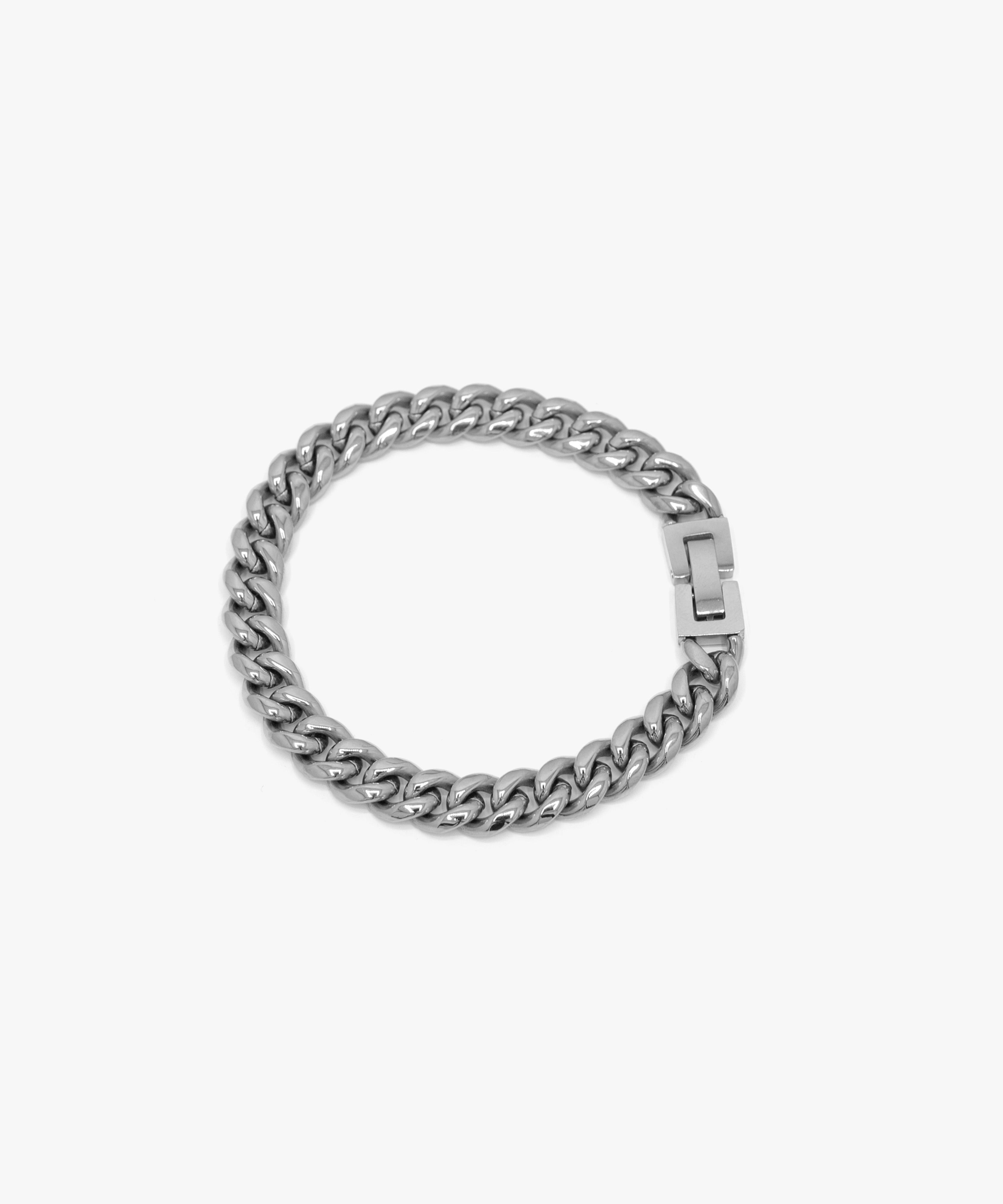 Silver cuban bracelet, 8 mm width, from NOVUS Amsterdam