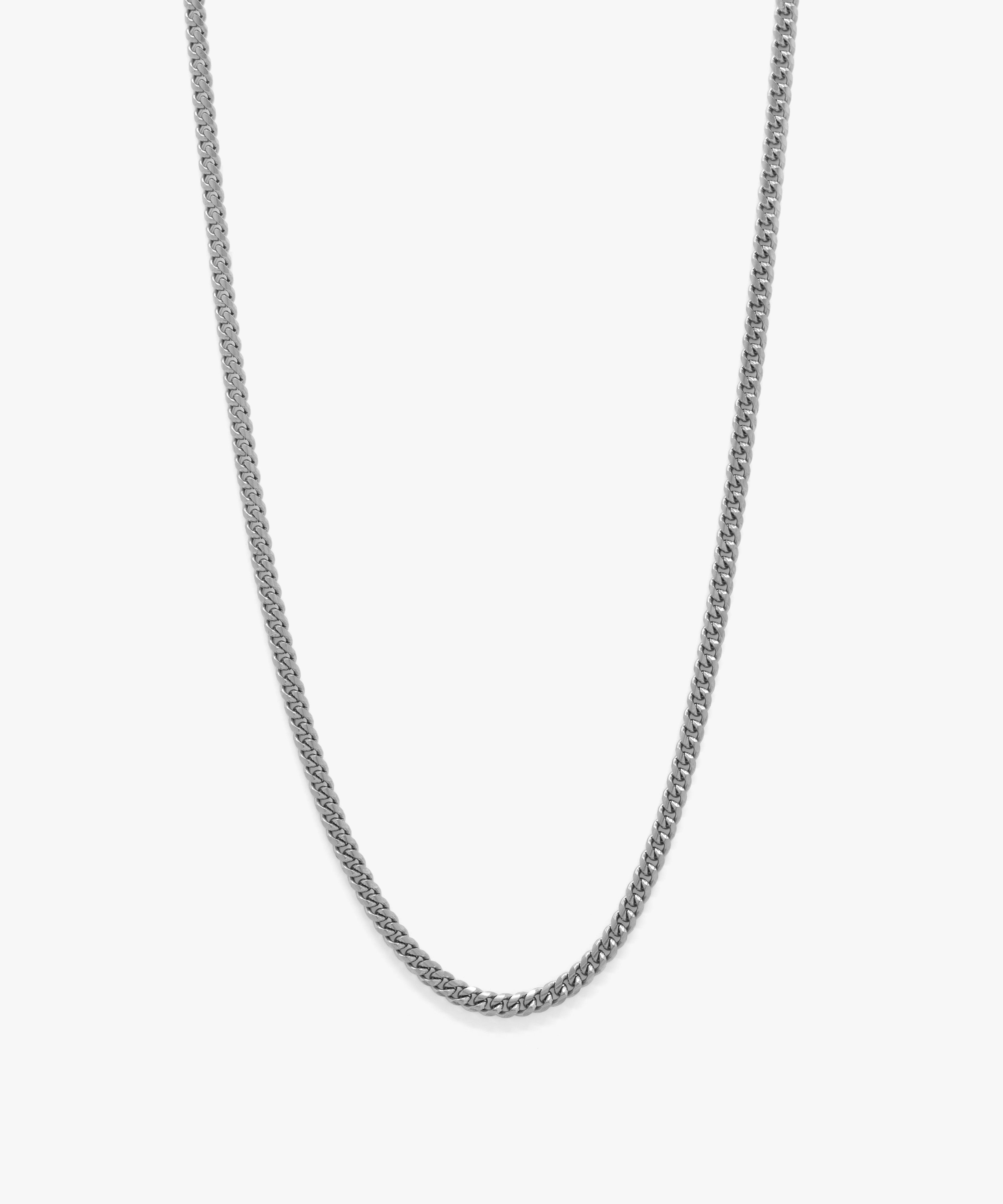 Silver cuban chain necklace, 4 mm width, from NOVUS Amsterdam