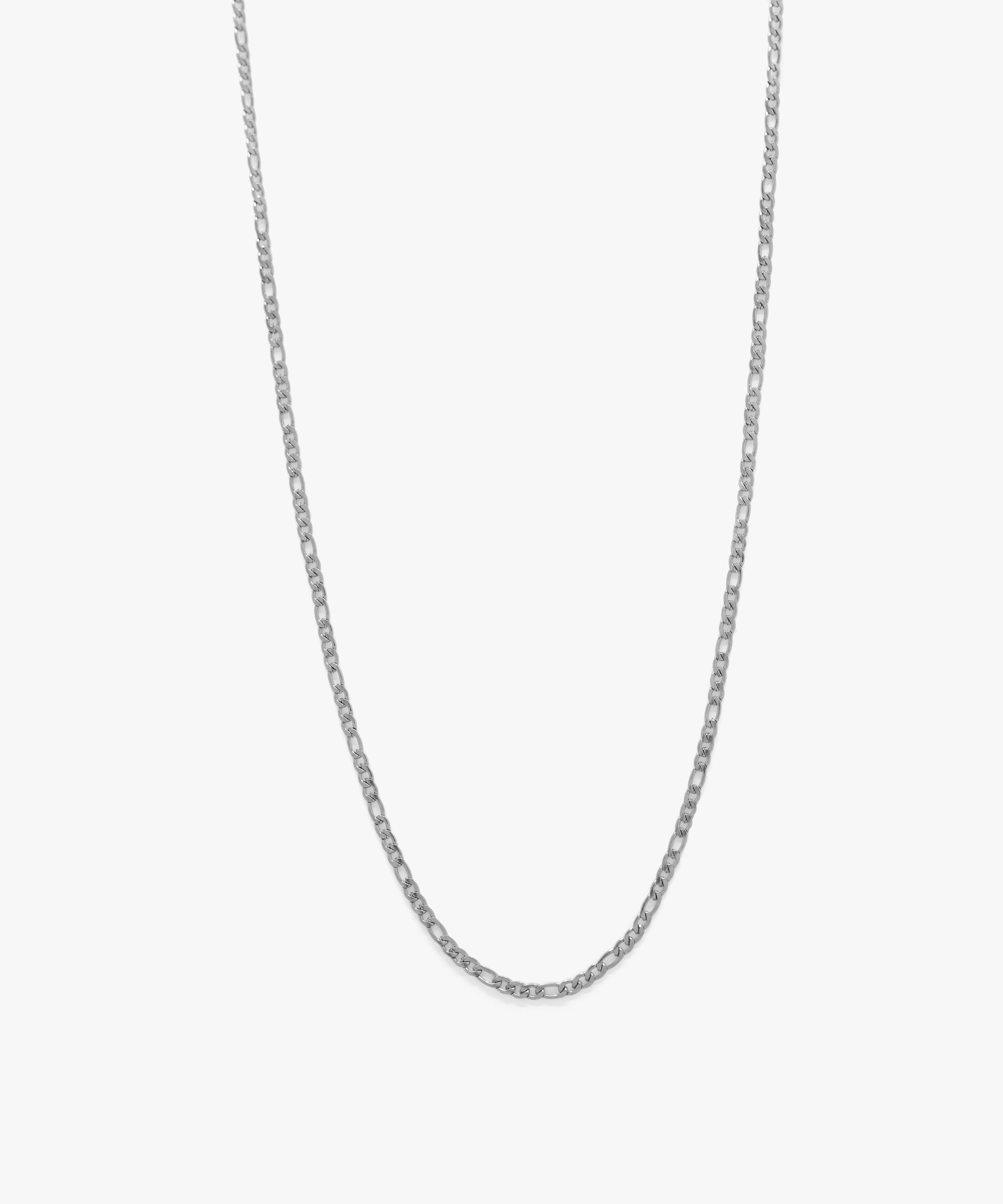 Silver figaro chain necklace with lobster clasp, 3 mm width, from NOVUS Amsterdam