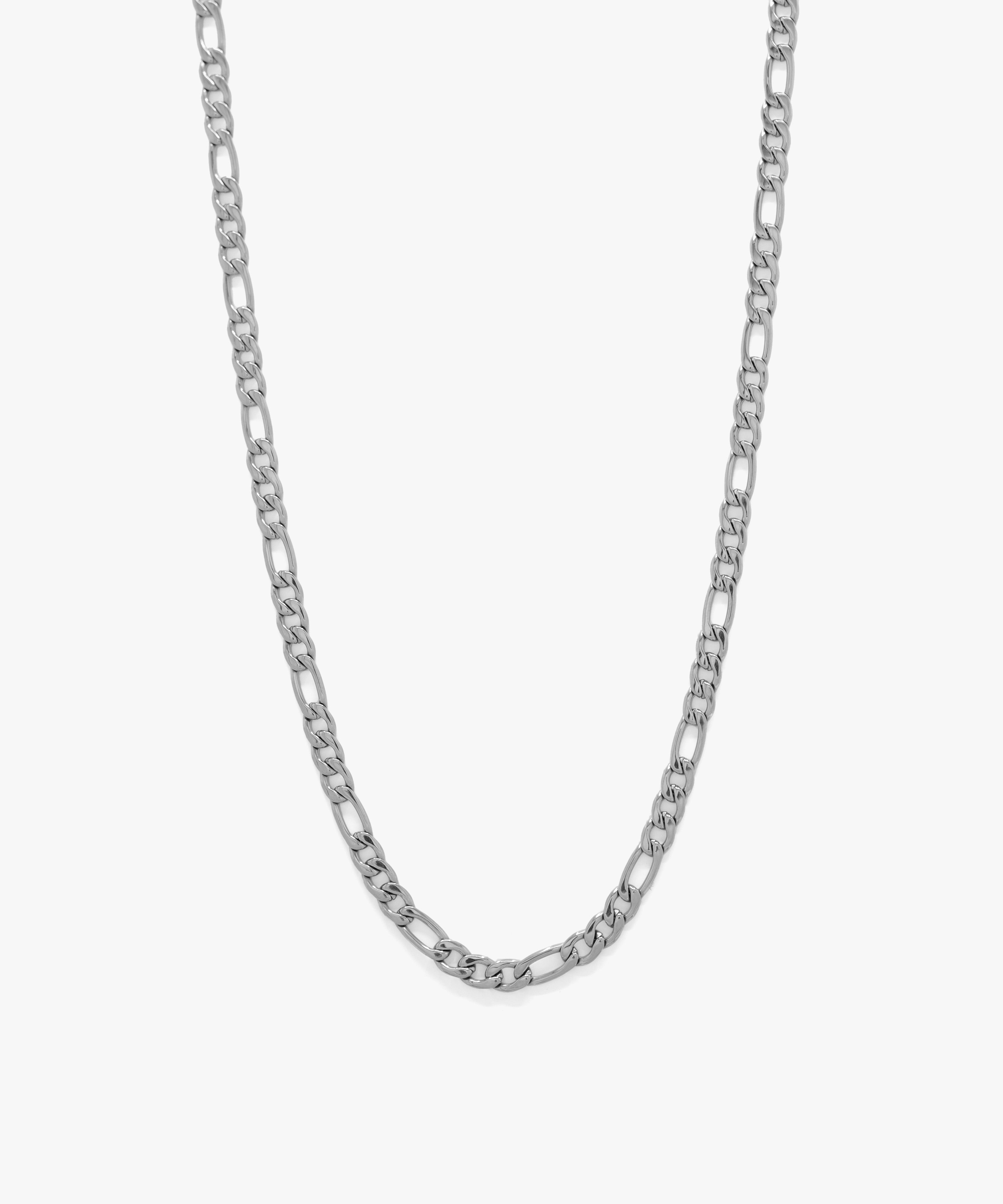 Silver figaro chain necklace with lobster clasp, 5 mm width, from NOVUS Amsterdam