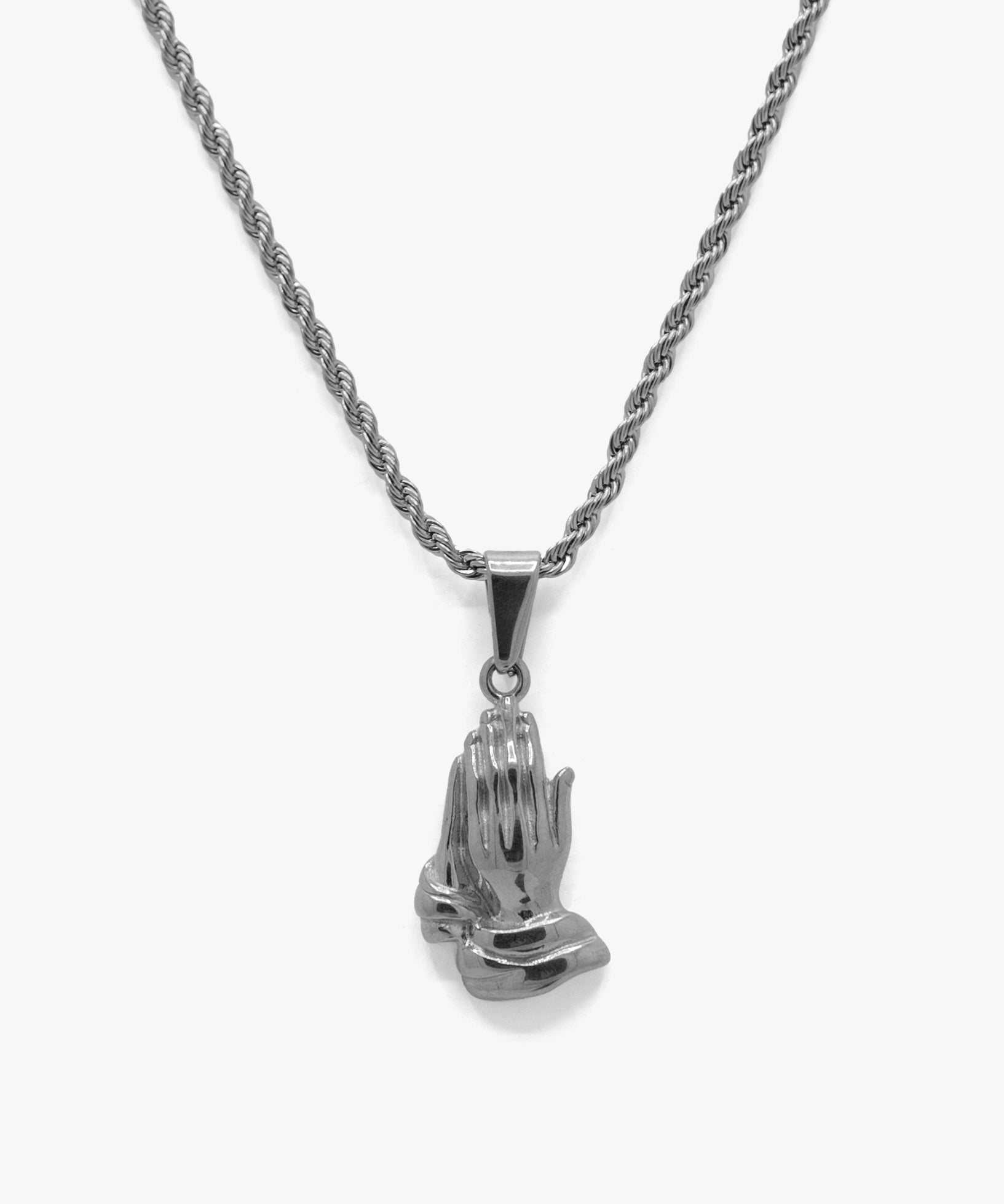 Silver Serenity/Praying Hands outlets Necklace