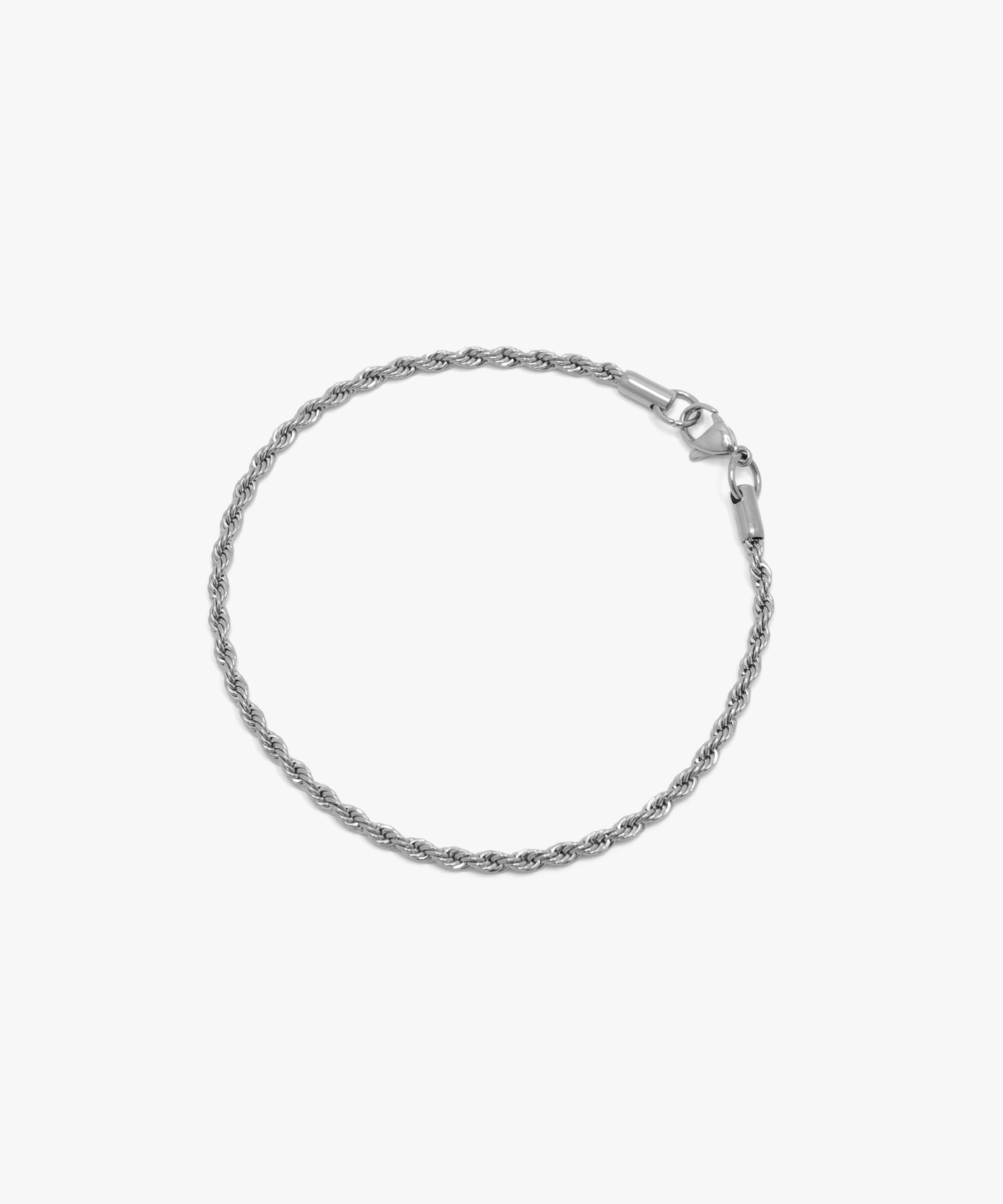 Silver rope bracelet with lobster clasp, 3 mm width, from NOVUS Amsterdam