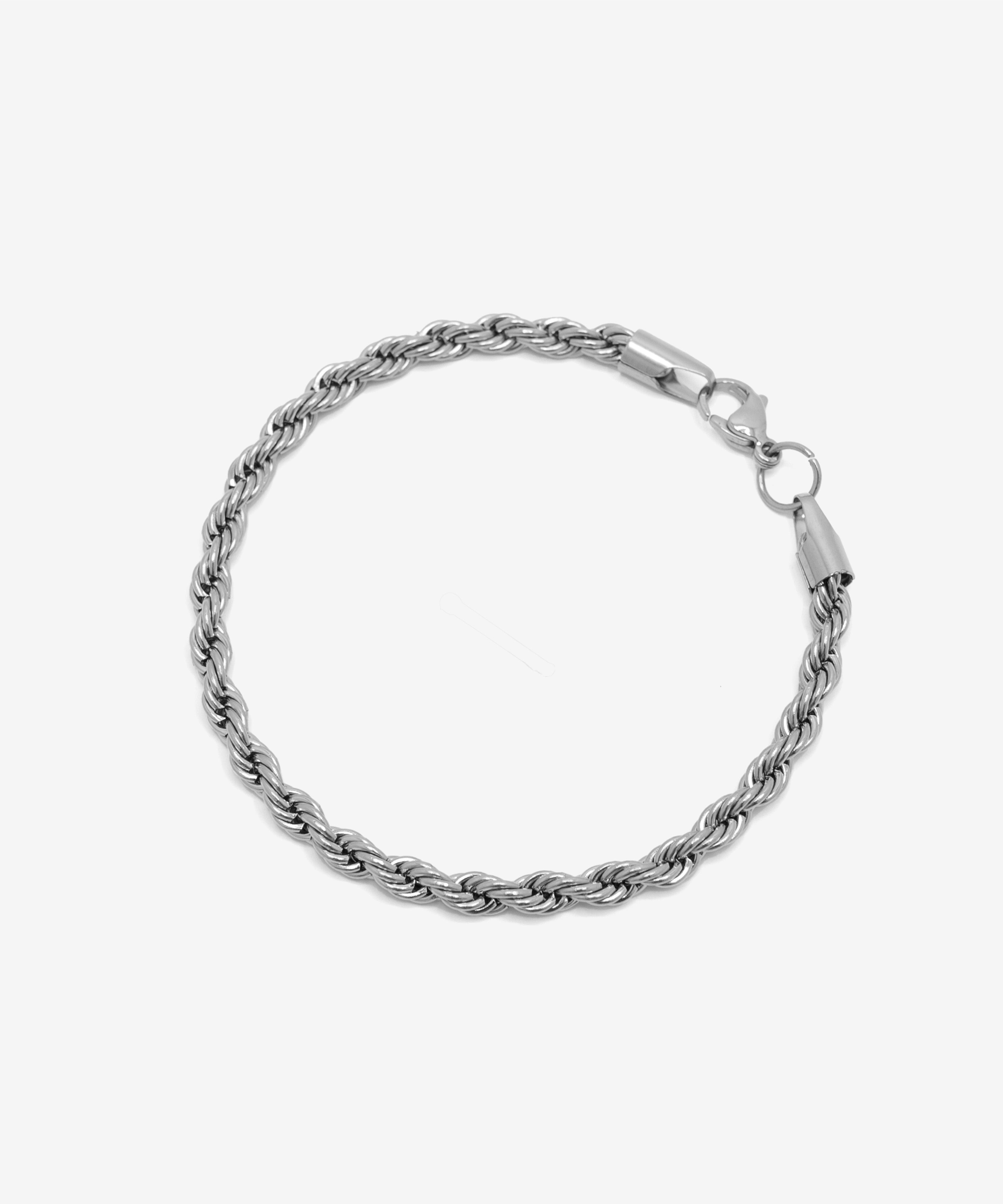 Silver rope bracelet with lobster clasp, 5 mm width, from NOVUS Amsterdam