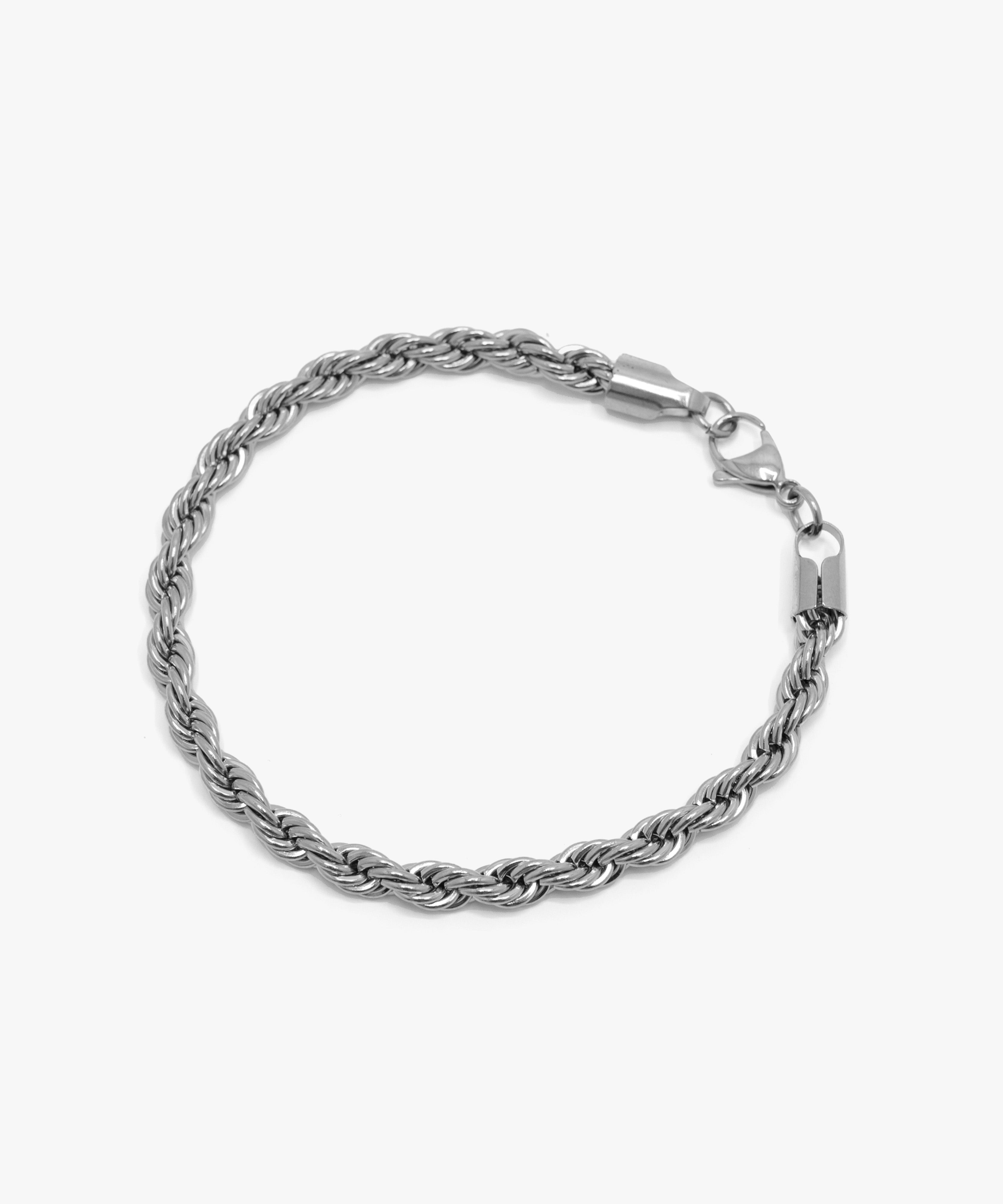 Silver rope bracelet with lobster clasp, 6 mm width, from NOVUS Amsterdam