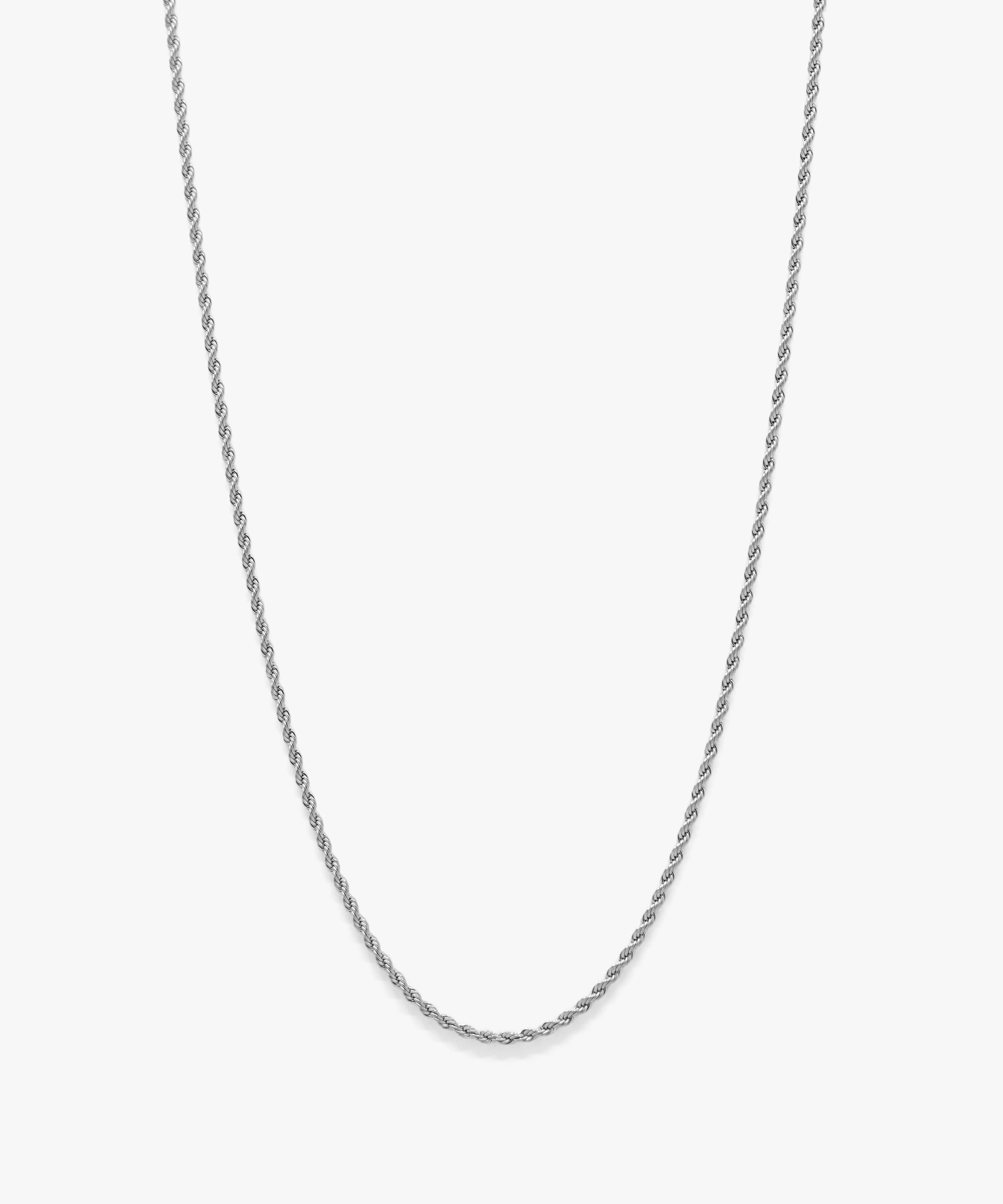 Silver rope chain necklace with lobster clasp, 2 mm width, from NOVUS Amsterdam