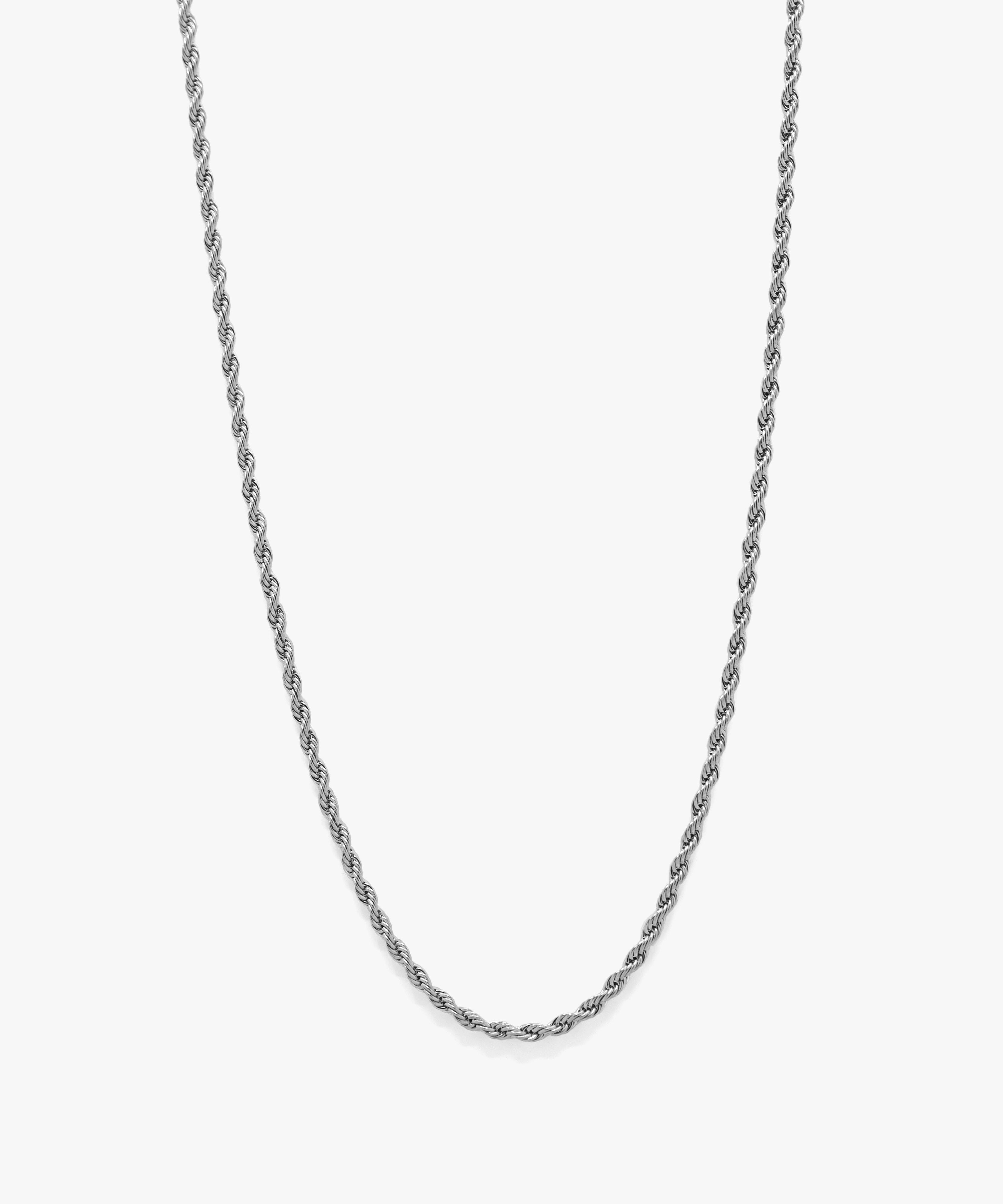 Silver rope chain necklace with lobster clasp, 3 mm width, from NOVUS Amsterdam