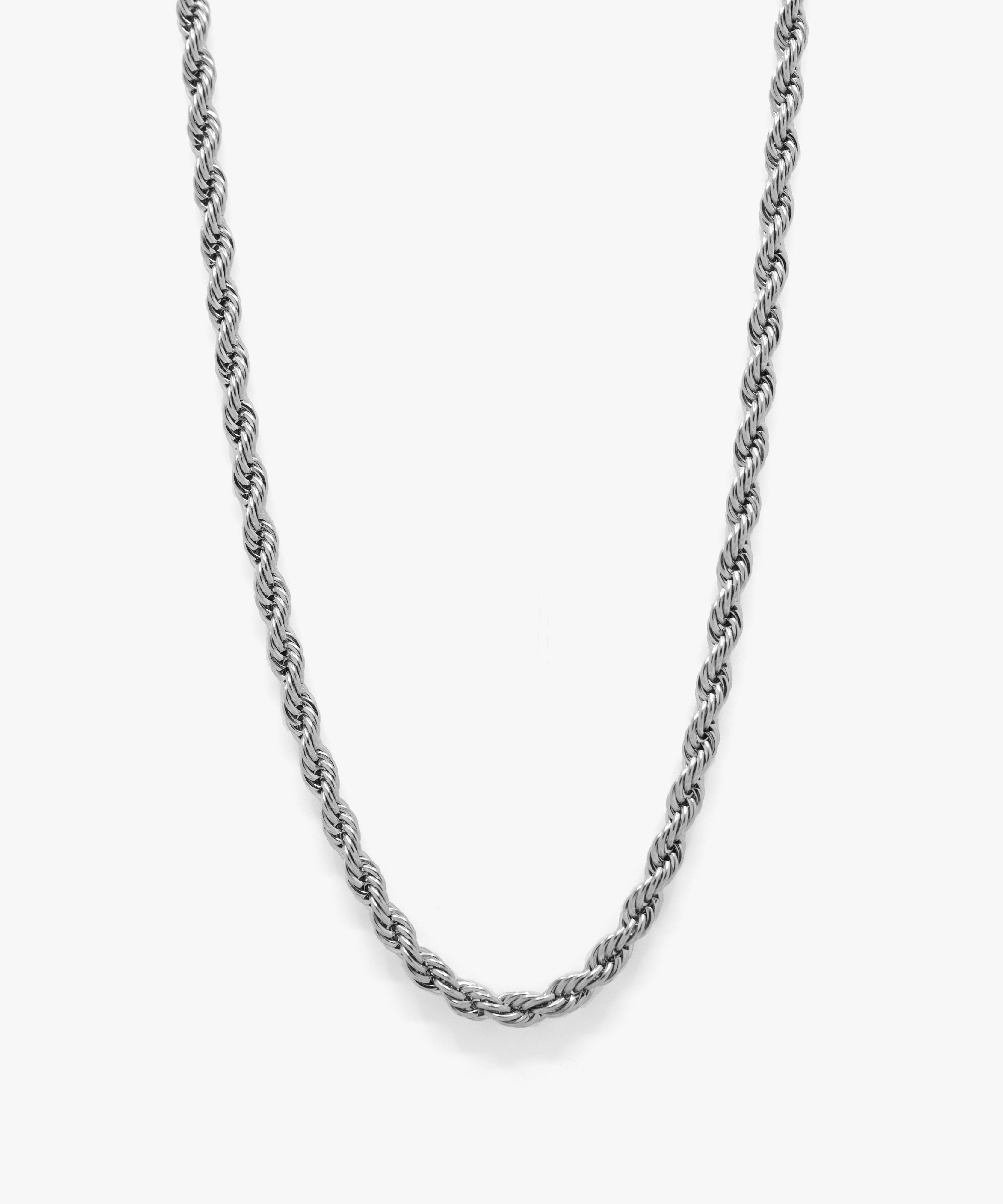 Silver rope chain necklace with lobster clasp, 6 mm width, from NOVUS Amsterdam