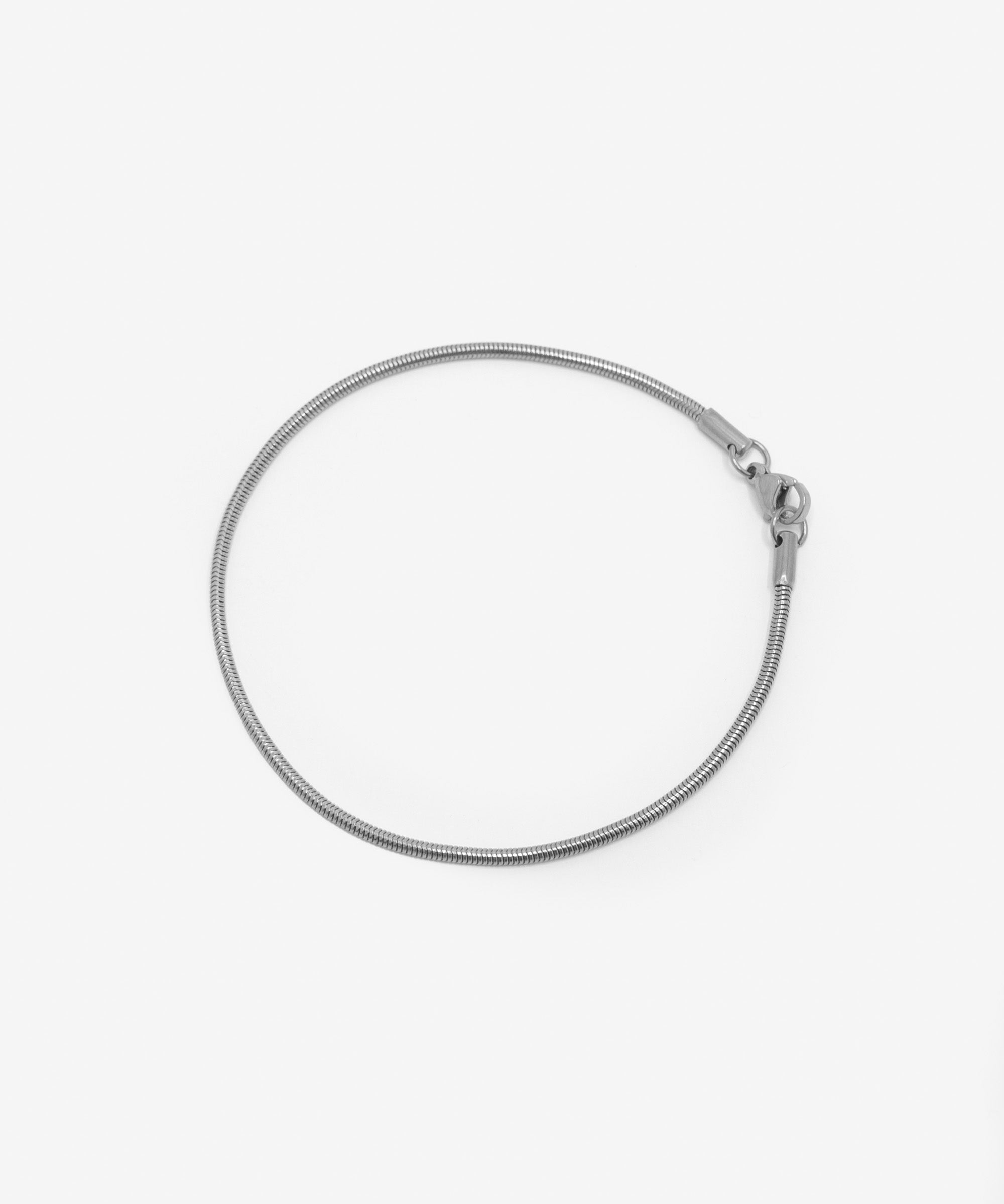 Silver snake chain bracelet with lobster clasp, 2 mm width, from NOVUS Amsterdam