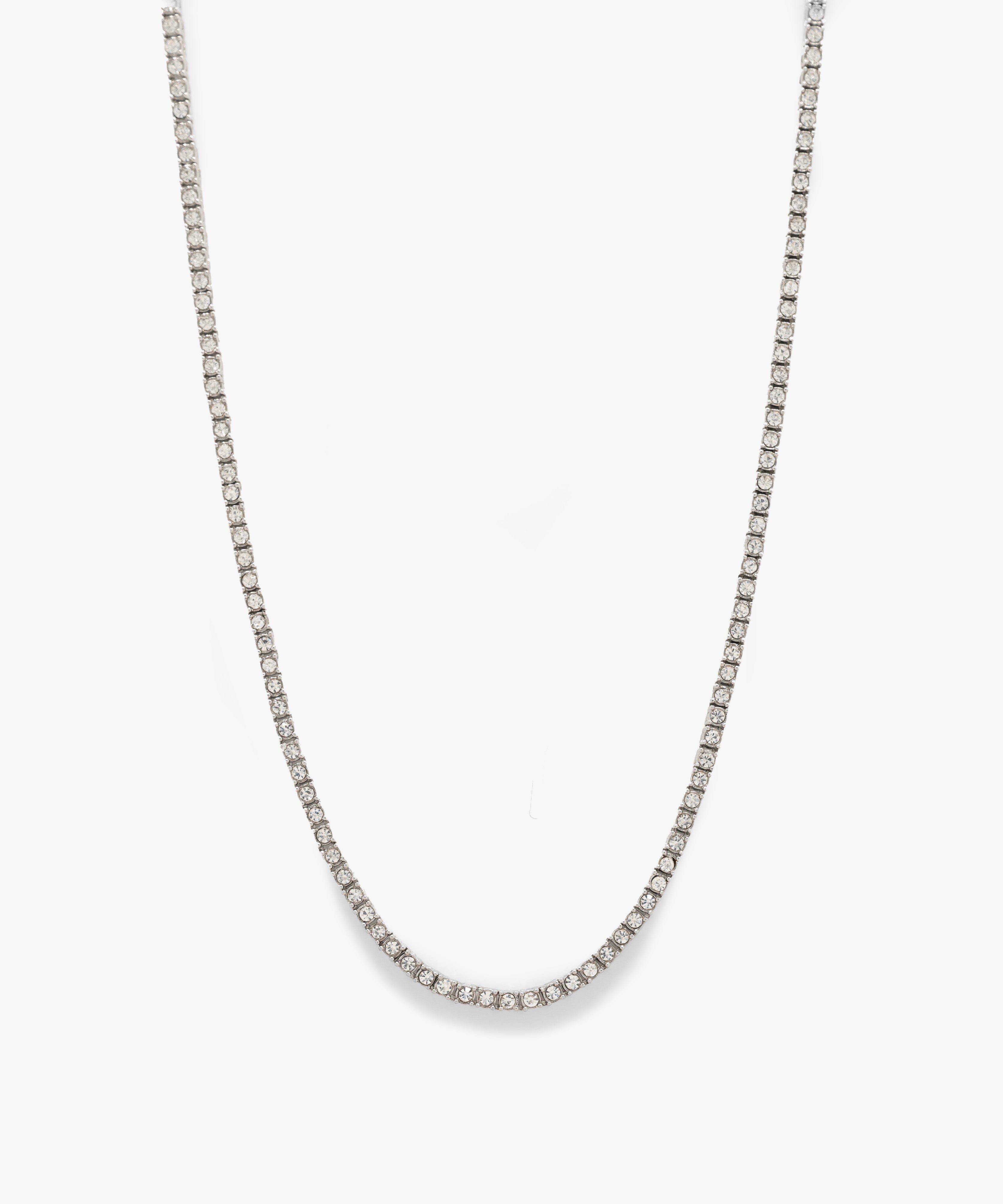 Tennis chain silver necklace, 3 mm width, from NOVUS Amsterdam